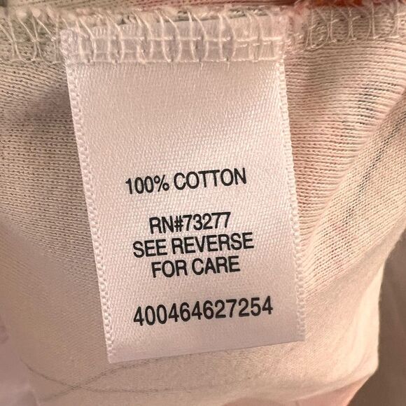 Croft & Barrow White Orange Floral V-Neck 100% Cotton Tee Shirt Women’s L - Picture 5 of 6